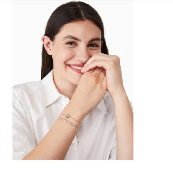 kate spade Everyday Spade Slider Bracelet gold/clear nwt - Picture 3 of 8